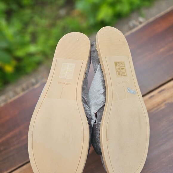 Dolce Vita Grey Velvet Flat Sandals, Women's Sandals, Size 7, Pre-owned,Like new - Picture 7 of 14